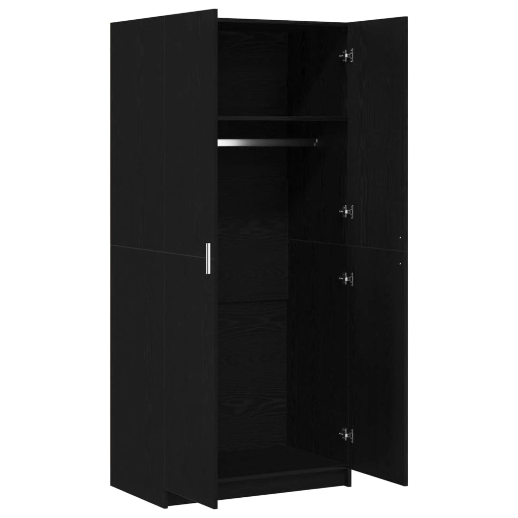 Guardaroba Rovere Nero 80 x 50,5 x 180 cm Legno multistrato 3333855
