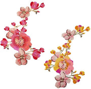 Applicazioni di stoffa 2 pezzi - Punti decorativi con fiori - 60x34cm - Sostenibile - Decorazione personalizzata - Patch da cucito decorativo
