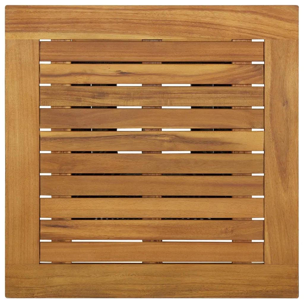 Tavolino da Tè Nero 60x60x110 cm Polyrattan e Massello Acacia 313463