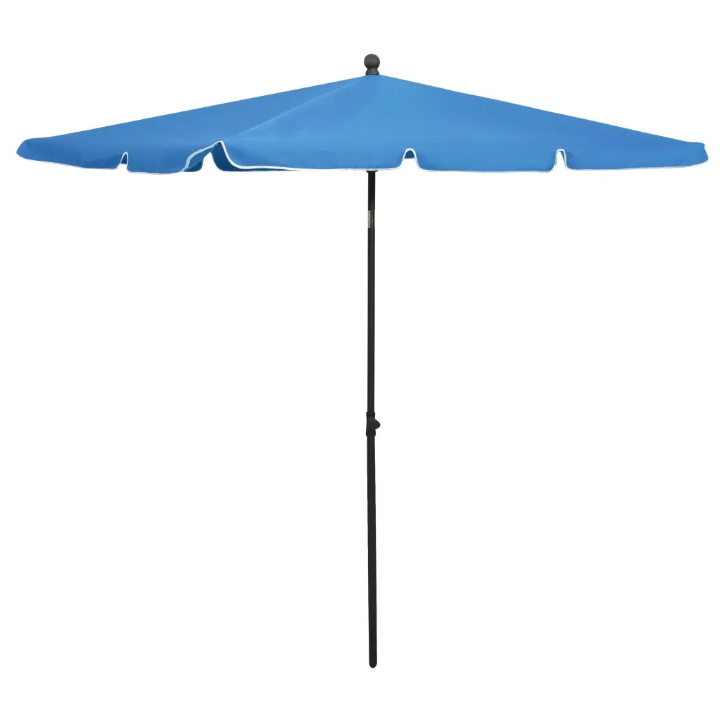 Ombrellone da Giardino con Palo 210x140 cm Azzurro