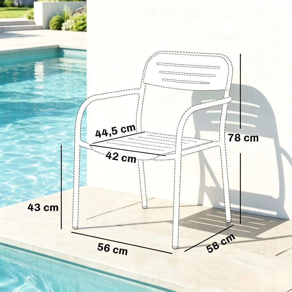 SEDIE DA GIARDINO Set 2 pezzi 56x58x78 cm Metallo Verde impilabili