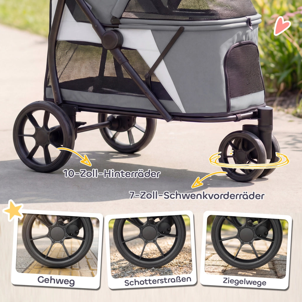 Carrello per Cani Pieghevole ¨C Zephmum ¨C Grigio