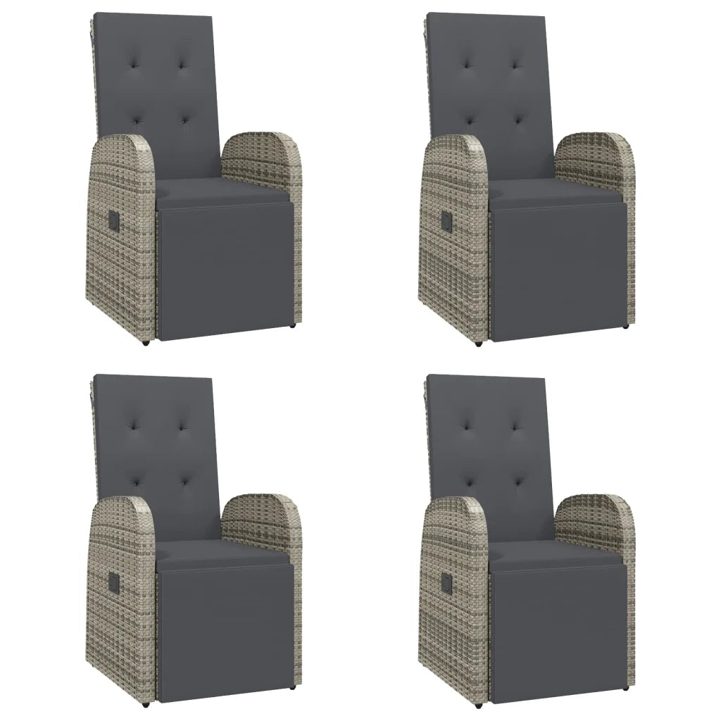 Set da Pranzo da Giardino 5 pz con Cuscini in Polyrattan Grigio 3157593