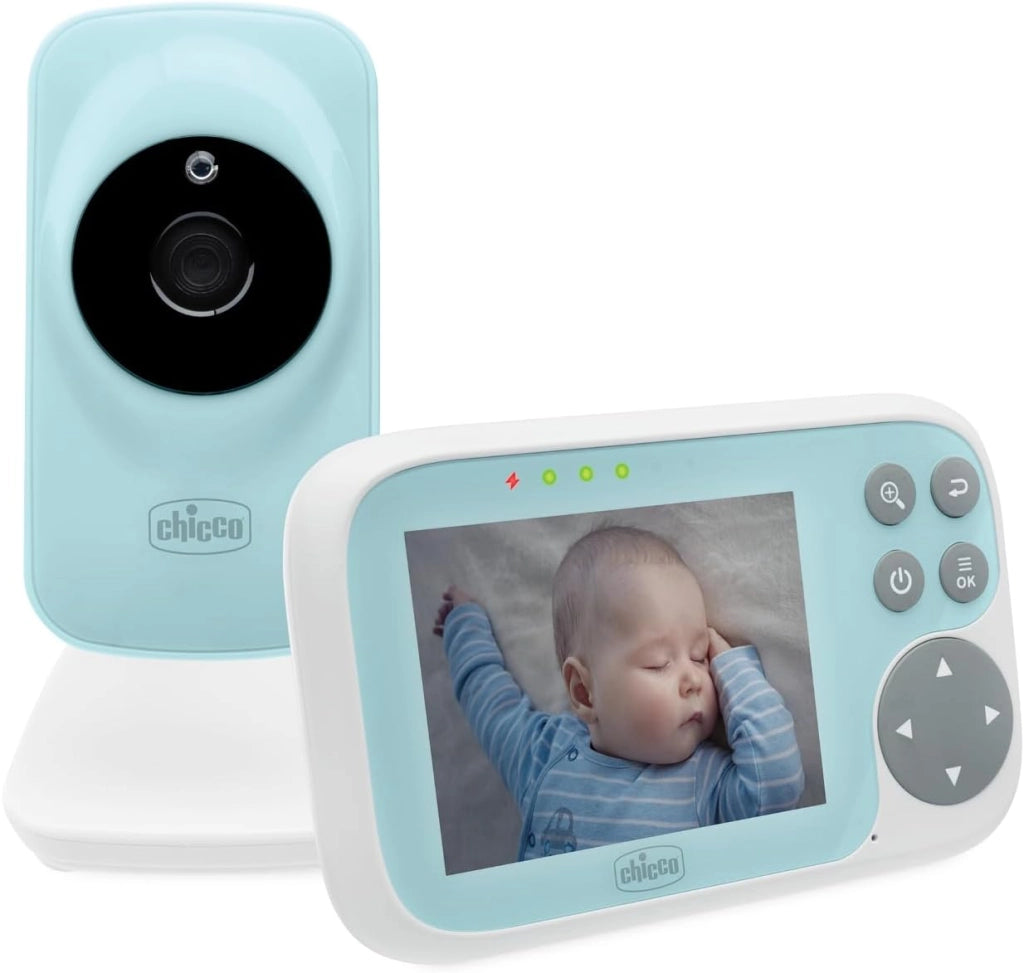 chicco baby monitor video start, con schermo a colori 3.2 pollici, portata 200 m, visione notturna infrarossi, funzione smart eco mode, batteria ricaricabile  -11479