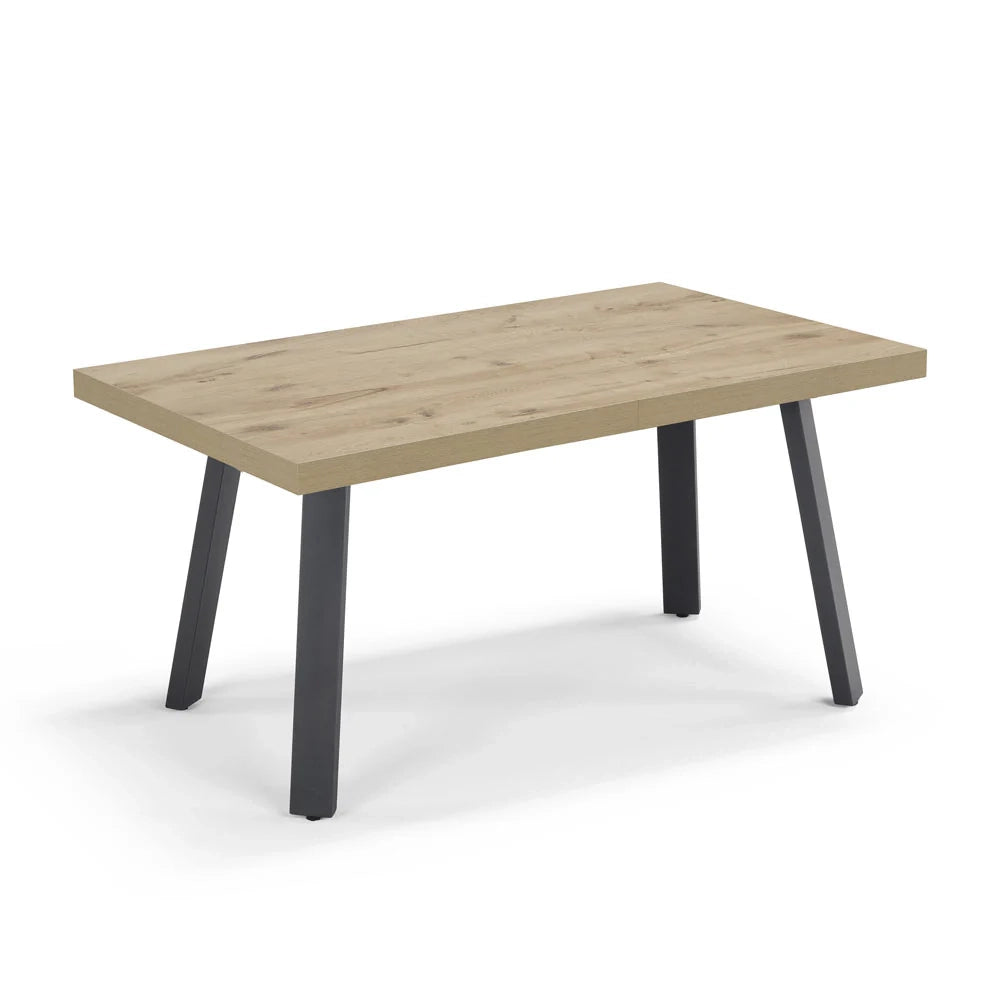 Tavolo allungabile da pranzo Quercia 145x85 modello MIRO’ fino a 195 CM per sala da pranzo, cucina e soggiorno, design moderno con top in melaminico
