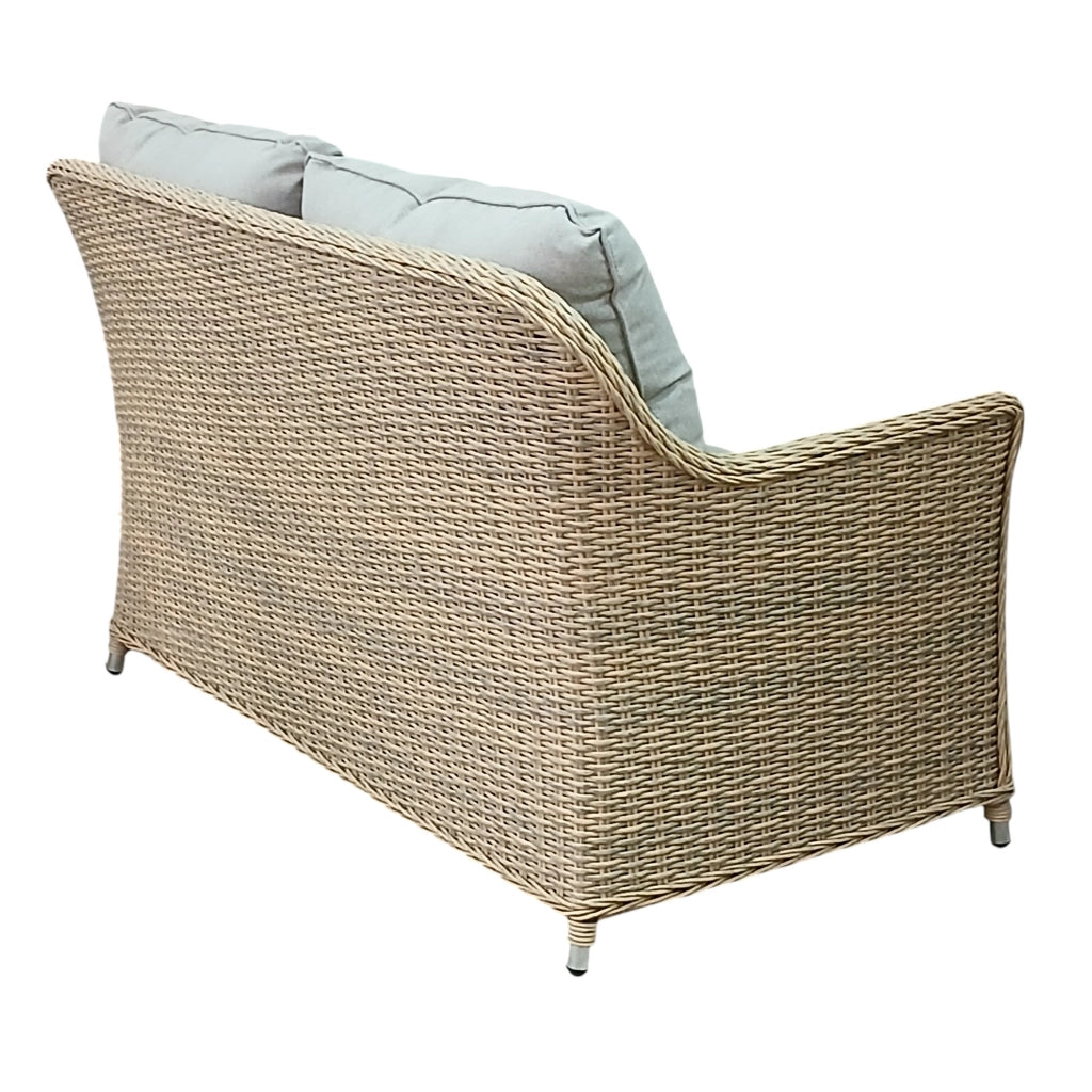 SET SALOTTO ADRIANO IN RATTAN BEIGE CON CUSCINI.