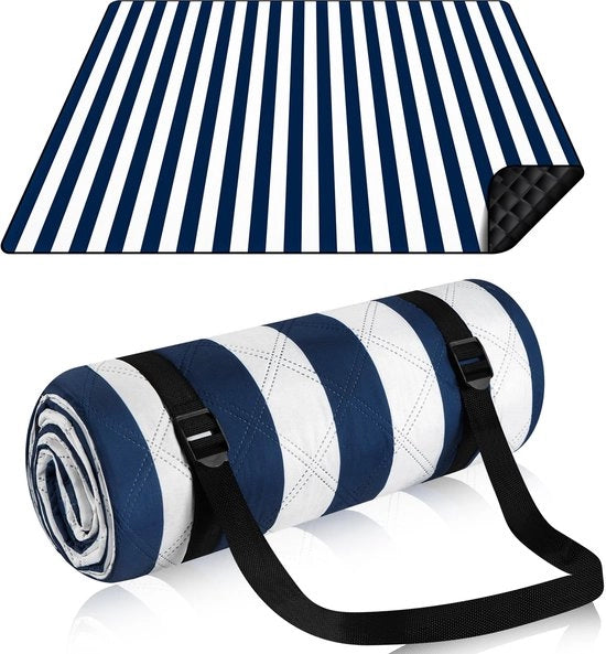 Picknickkleed 200 x 200 cm, impermeabile, sabbia libero con cinturino di trasporto, picknickkleed trasportabile e lavabile, XXL coperta da campeggio, picknickkleed isolato per campeggio all'aperto, parco di sabbia