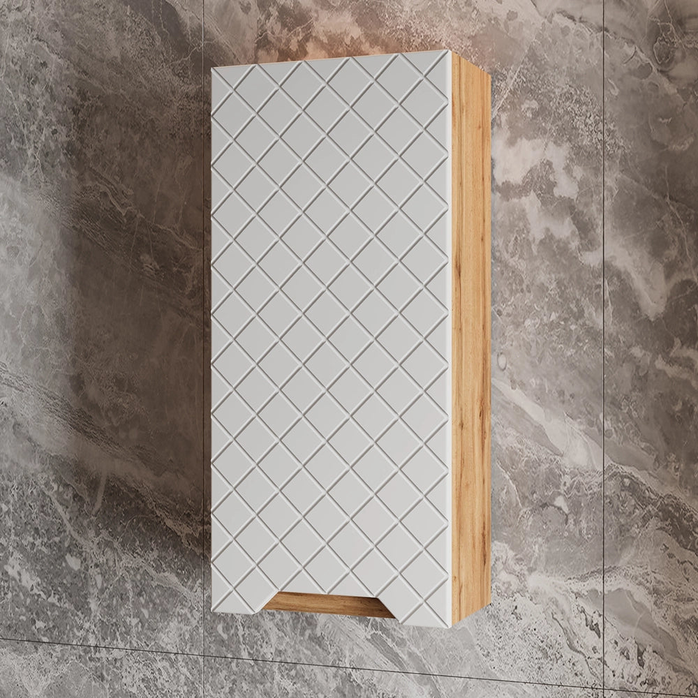 Vicco mobile bagno Rovere/bianco con struttura in piastrelle 20 x 72.6 cm