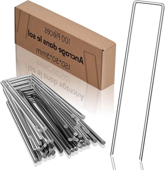 Anchetti anti-ossidativi 100 pezzi - 150 mm lungo 36 mm largo Ø 3 mm | per tenda esterno giardino (100)