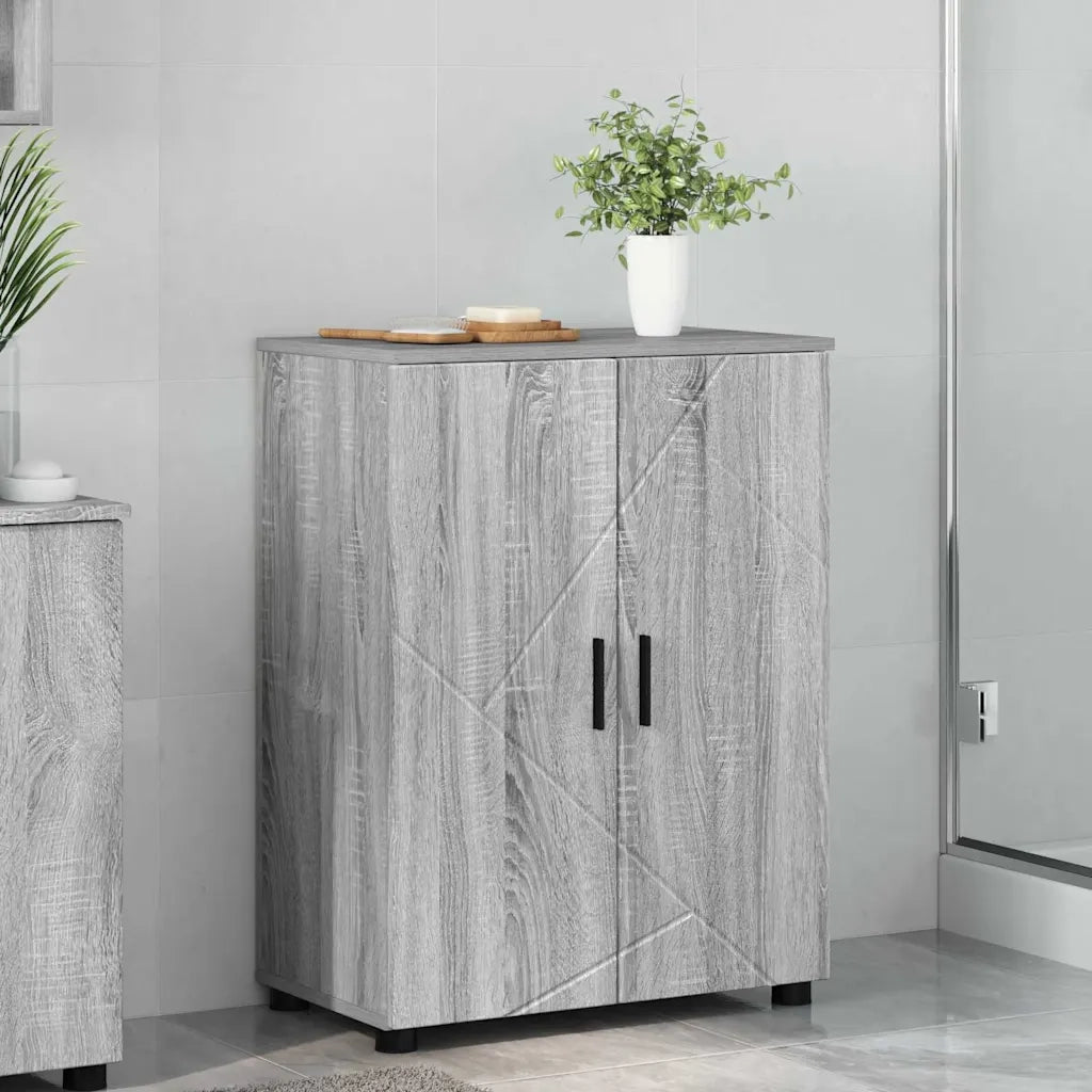 Mobile da Bagno con archiviazione Grigio Sonoma 60 x 35 x 80 cm
