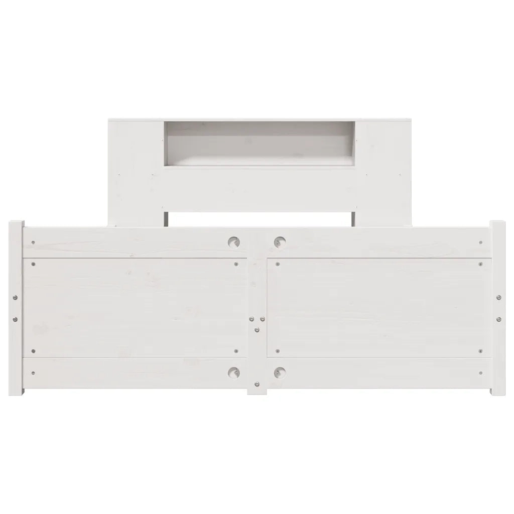Letto Libreria senza Materasso Bianco 150x200 cm Legno di Pino 3322440