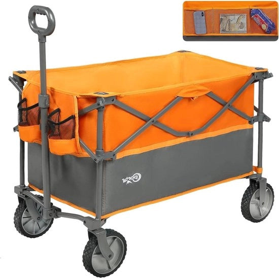 Carrello per Festival 228L - Maggiore Capacità - Carrello per Camping e Spiaggia Opaco - Carrello con Ruote con Cinghie in Acciaio - Carrello Opaco con Ruote - Carrello per Picnic con Ruote e Manubrio