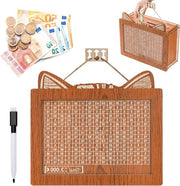 Cassa di Risparmio - Cassetto di Risparmio in Legno con Numeri - Pannello Acrilico Riciclabile - Cassaforte con Obiettivo di Risparmio - Cassa di Risparmio per Bambini - Obiettivo di Risparmio (€ 5000)