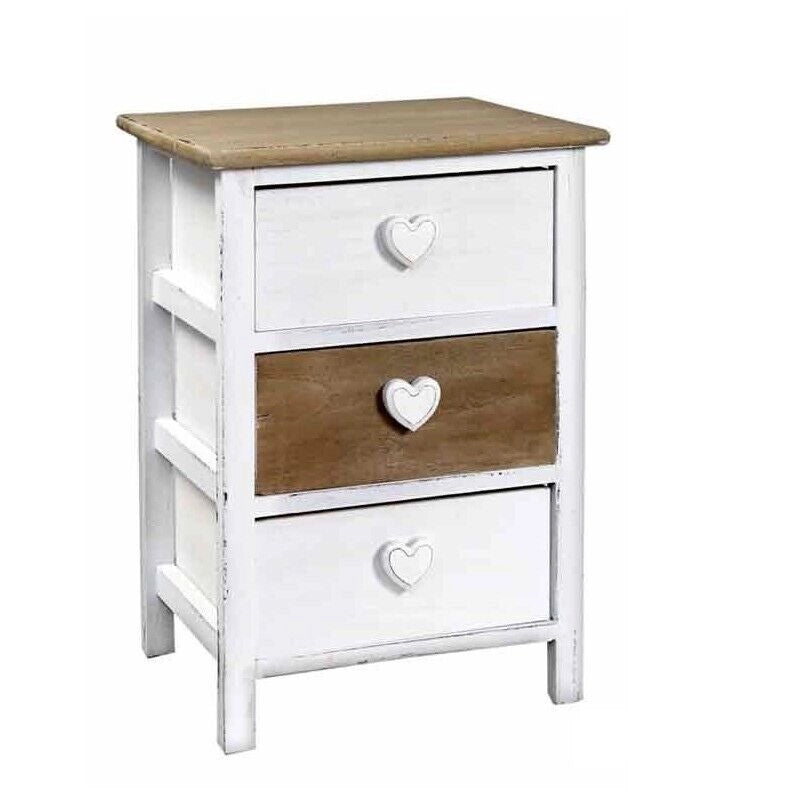 HEART CASSETTIERA SLIM CON 3 CASSETTI 37 X 29 X 54 CM BICOLOR