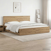 Bed Frame with Storage and Headboard Artisan Oak 180 x 200 cm 3445828