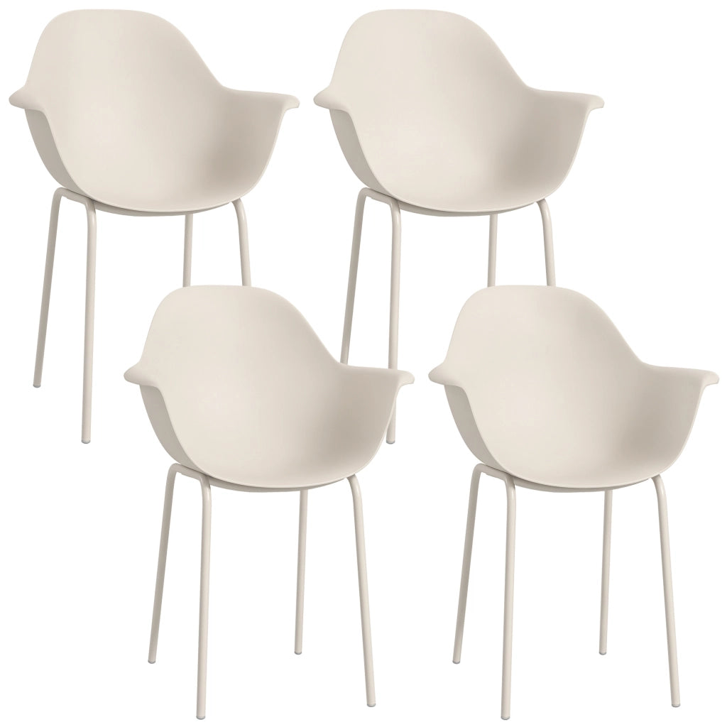 Set 4 Sedie da Giardino ¨C Xylo ¨C Design Moderno Grigio 59x55x84 cm