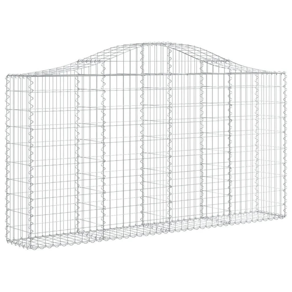 Cesti Gabbioni ad Arco 2 pz 200x30x100/120 cm Ferro Zincato 3145430