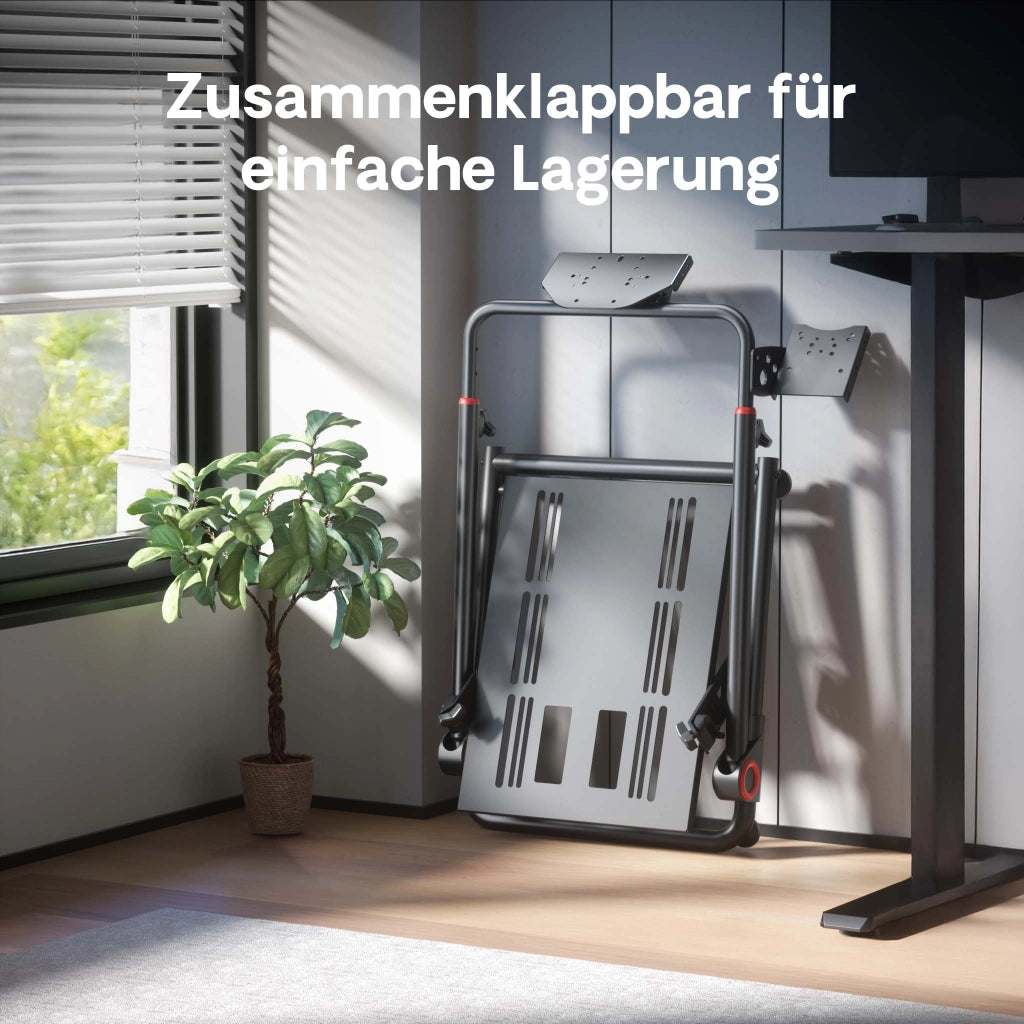 Supporto per volante e pedaliera, 68 x 82 x 83 cm, postazione volante richiudibile per sim racing, fissaggi per volante, leva del cambio e pedali