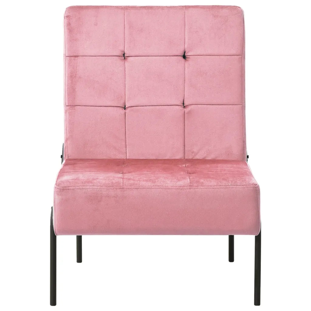 Poltrona Relax | Sedia Relax 65x79x87 cm Rosa in Velluto