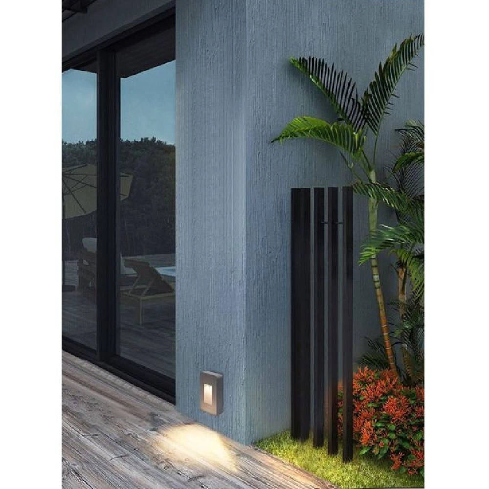 Trade Shop - Segnapasso Da Esterno Faretto 12 Watt Ip65 Grigio Luce Calda Fredda Es62 -