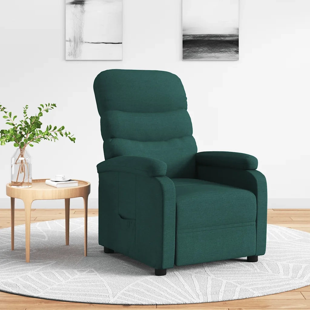 Divano Sedia-Poltrona Reclinabile in Tessuto Verde Scuro 490608