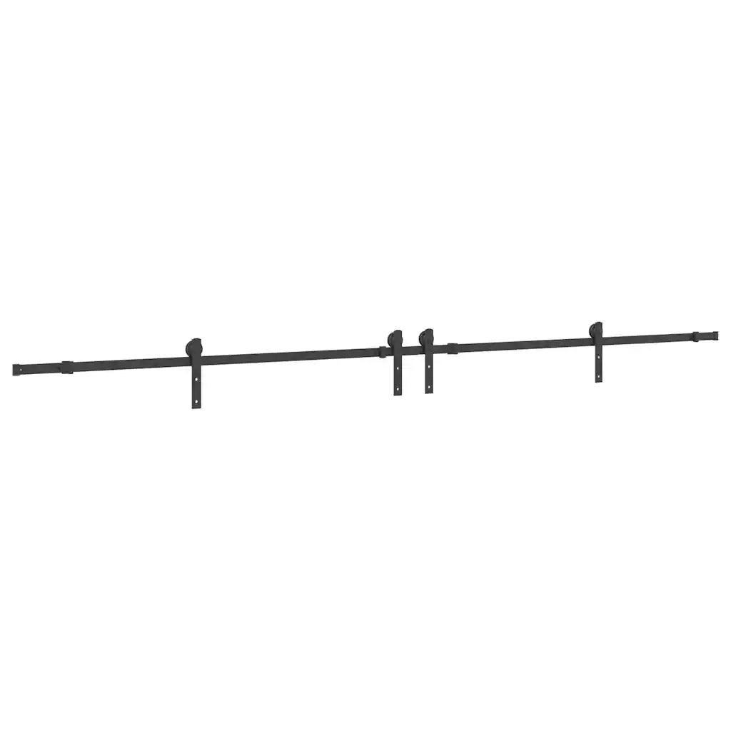 Kit di Binari per Porte Scorrevoli 366 cm Acciaio Nero CFW6079657