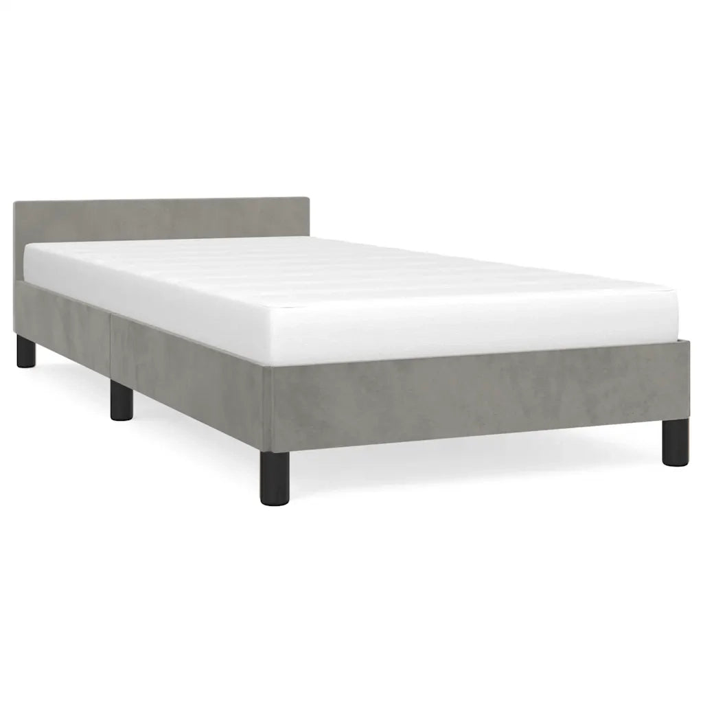 Giroletto senza Materasso Grigio Chiaro 80x200 cm Velluto 347537