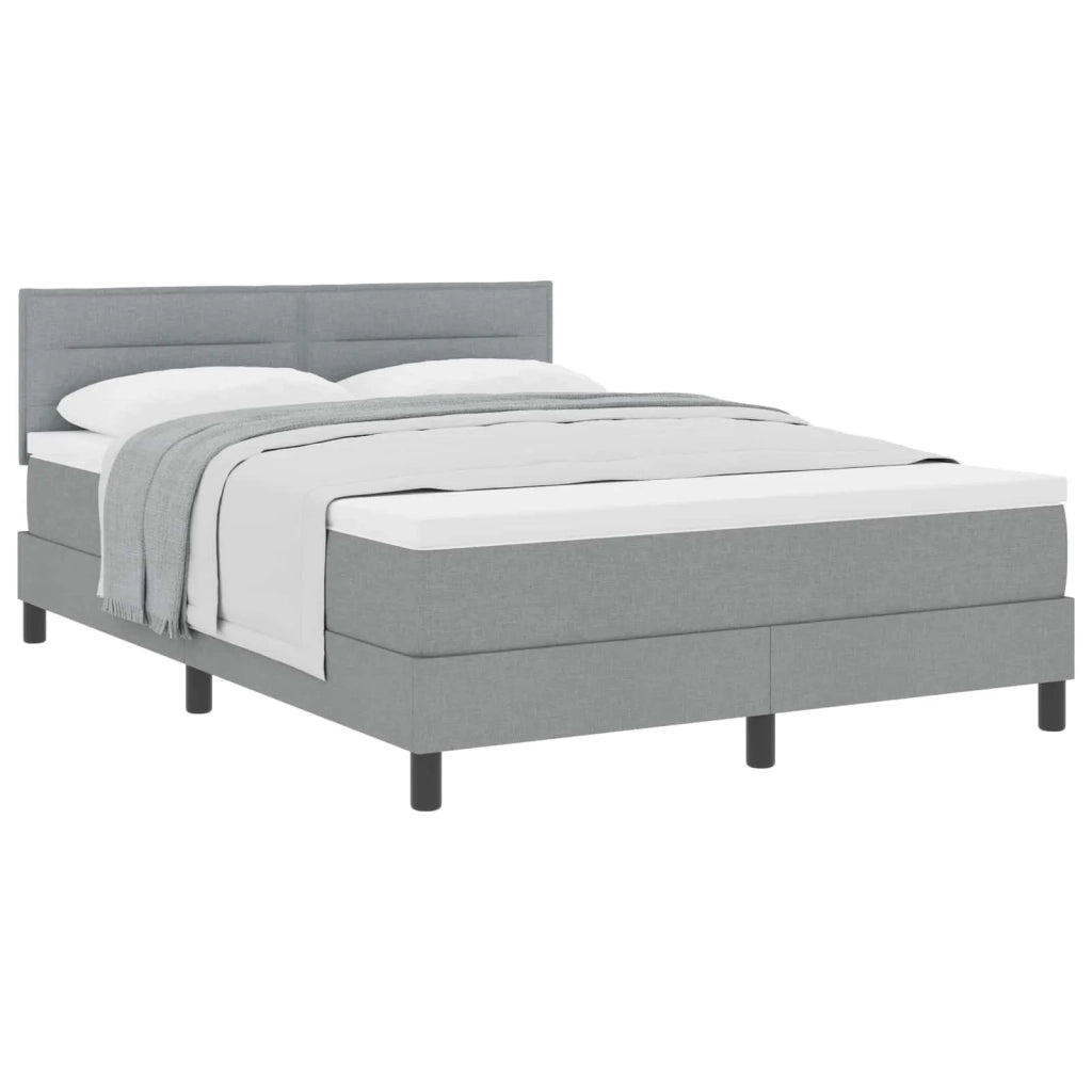 Letto a molle con testiera Grigio chiaro 140 x 190 cm Tessuto 3338608