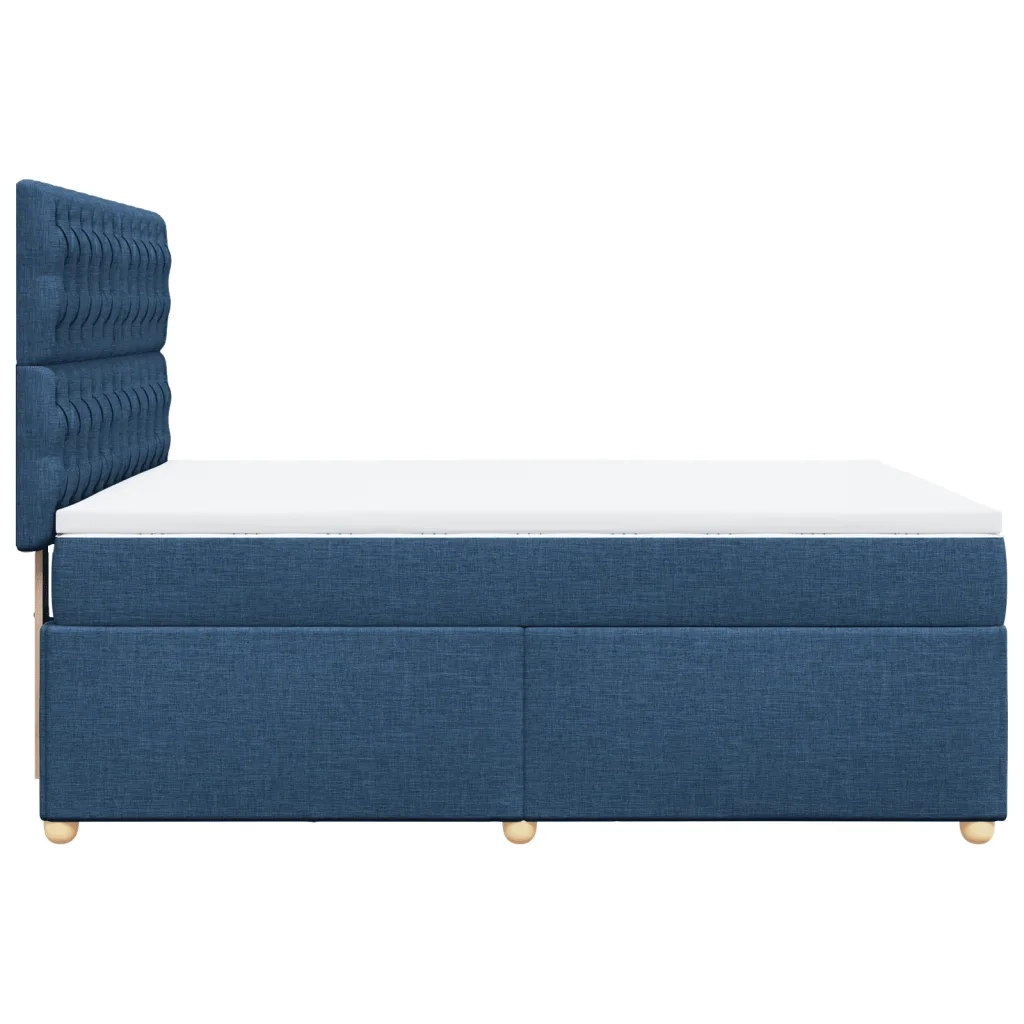 Giroletto a Molle con Materasso Blu 140x200 cm in Tessuto