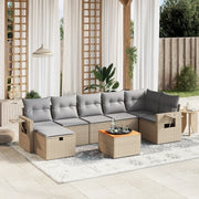 Set Divano da Giardino 8 pz con Cuscini Beige Misto Polyrattancod mxl 89742