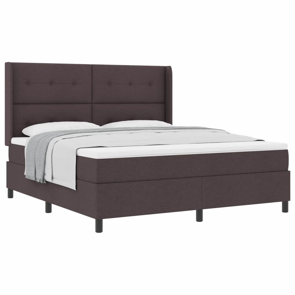 Letto a molle con materasso Marrone Scuro 200 x 180 cm Tessuto 3341661
