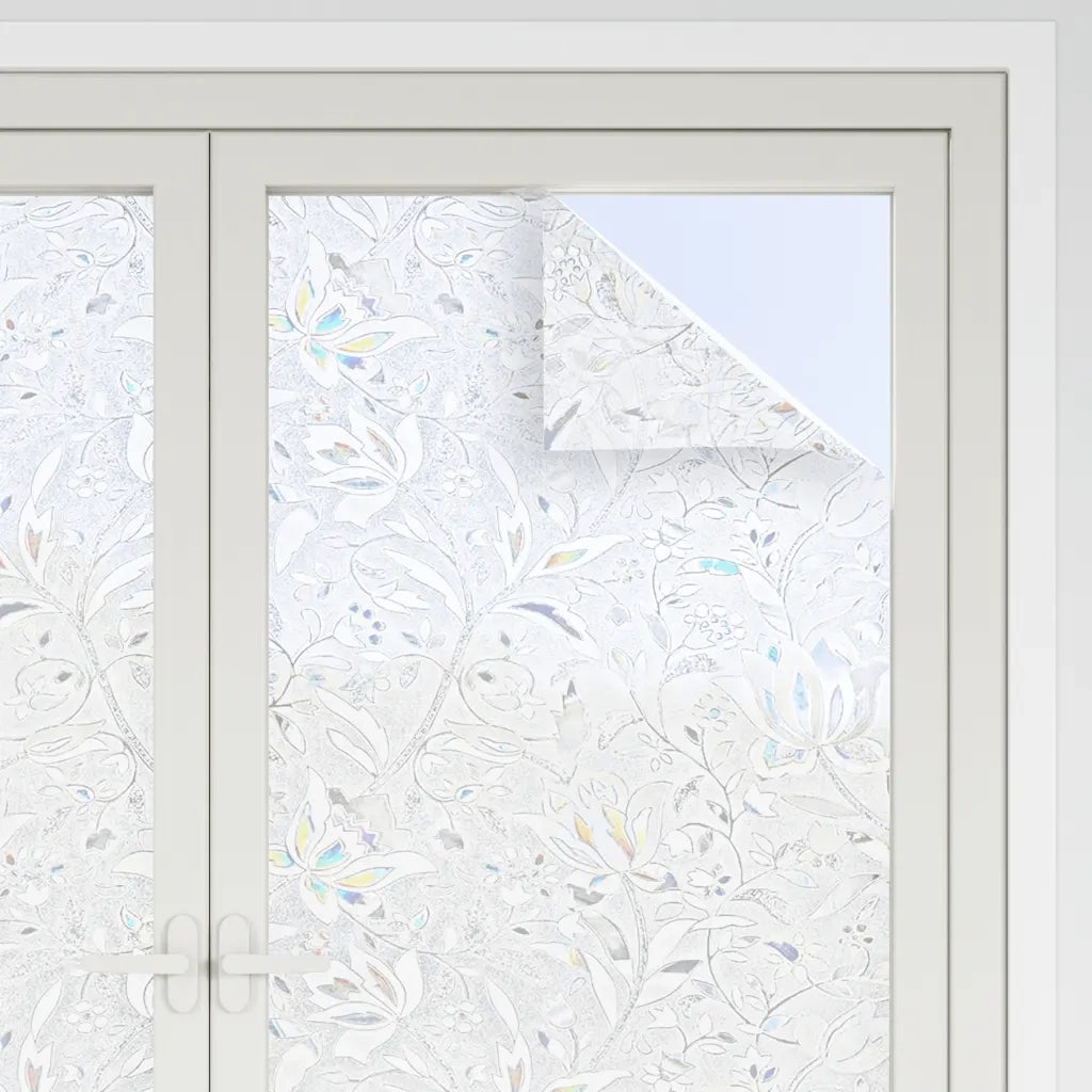vidaXL Pellicole per Finestre Smerigliate 4pz Motivo Fiore in PVC