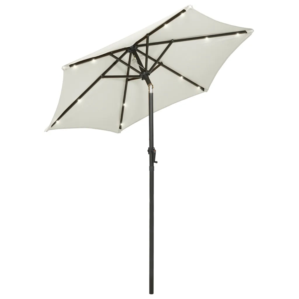 Ombrellone da Giardino-Ombrello da Balcone con Luci LED Sabbia 200x211 cm Alluminio