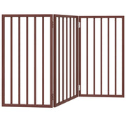 Cancello Cani Pieghevole 3 Pannelli Marrone 150cm Legno Pioppo CFW9515738