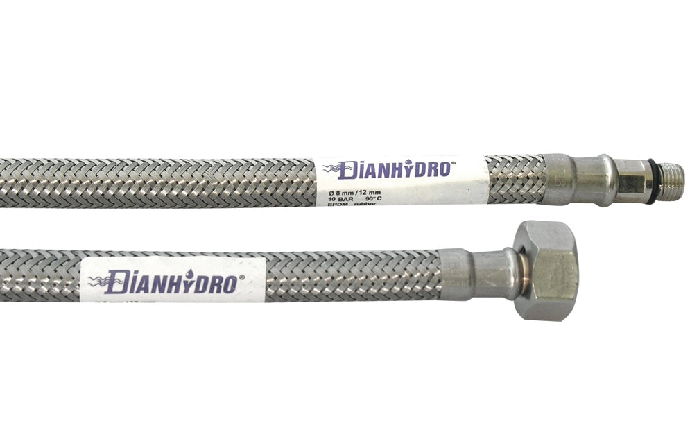 FLESSIBILE INOX PER RUBINETTERIE MONOCOMANDO- F 1/2 x M12 cm. 40- DH- pezzi 1