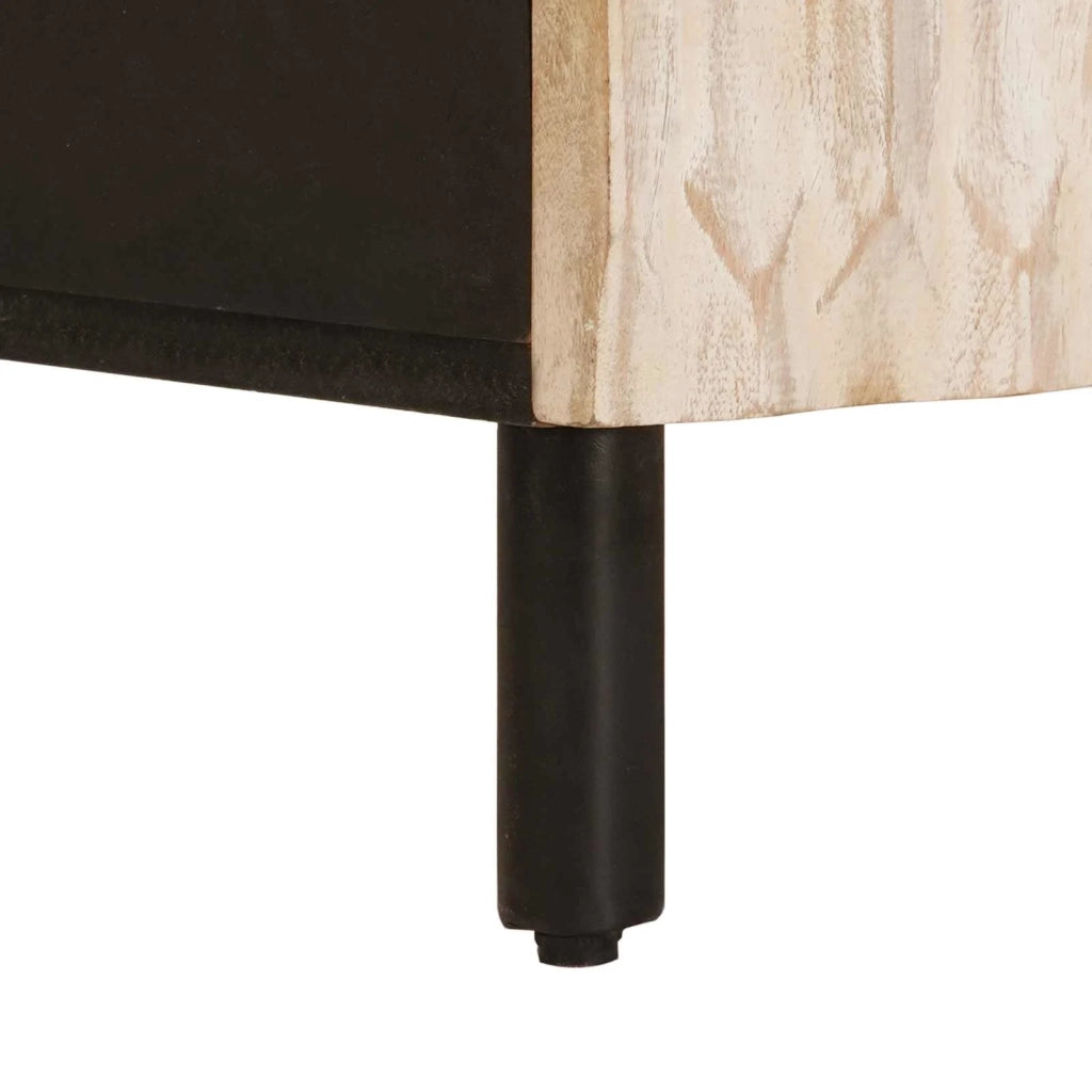 Comodino | Armadio da Notte | Mobiletto da notte Bianco 50 x 33 x 60 cm Legno di mango massello