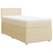 Letto singolo | Letto per adulti | Giroletto a Molle con Materasso Crema 80x200 cm inTessuto