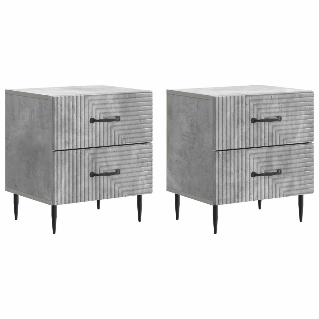 Armadio da Notte 2 pcs Grigio Cemento 43 x 34,5 x 47,5 cm 894762