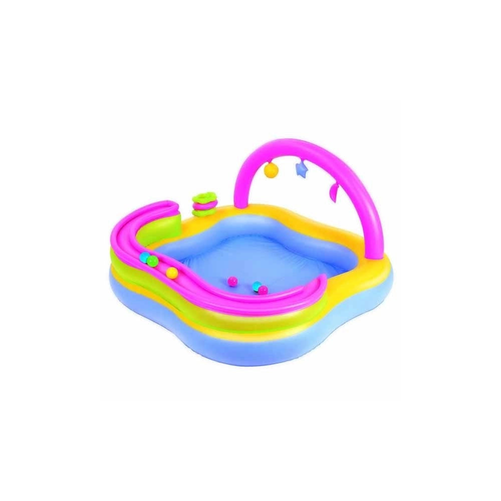 Trade Shop - Piscina Gonfiabile Play Center Bambini Con Giochi 159 X 159 X 89 Cm Vinile -
