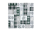 Tovaglia Centrino Runner Tavola Fantasia Edelweiss Cervo Made Italy - 90x90 - Verde