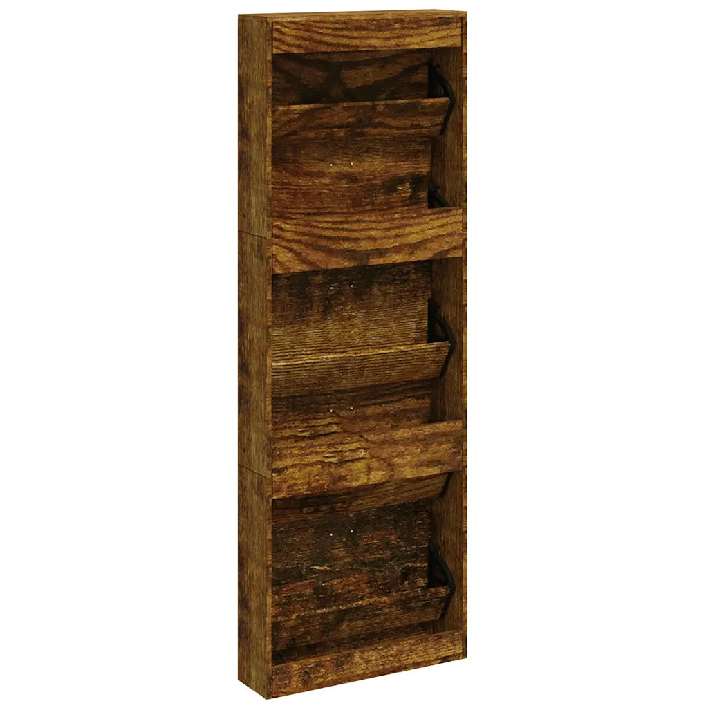 Scarpiera Rovere Fumo 59x17x169 cm in Legno Multistrato cod mxl 68801