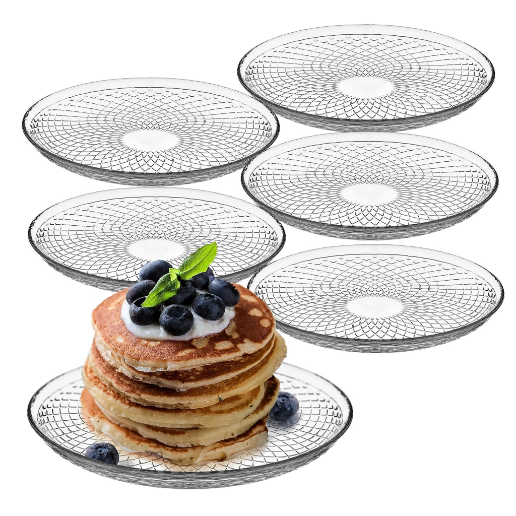 KADAX Set di 6 piatti da dessert da 17,5 cm, piatti in vetro per torte, piccoli
