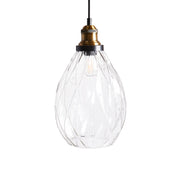 Lampadario con paralume in vetro trasparente e metallo Illuminazione a sospensione