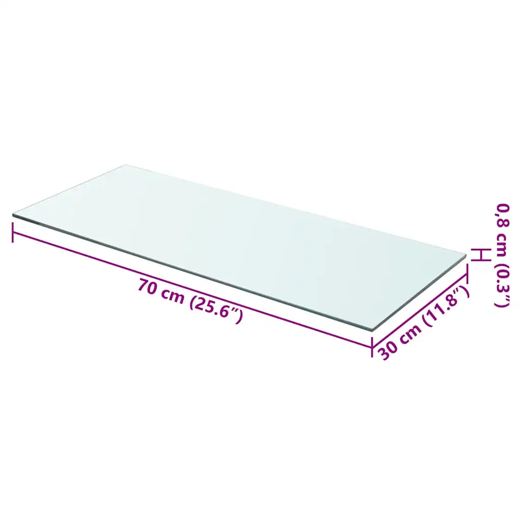 Mensole in Vetro Trasparente 2 pz 70x30 cm 3051571