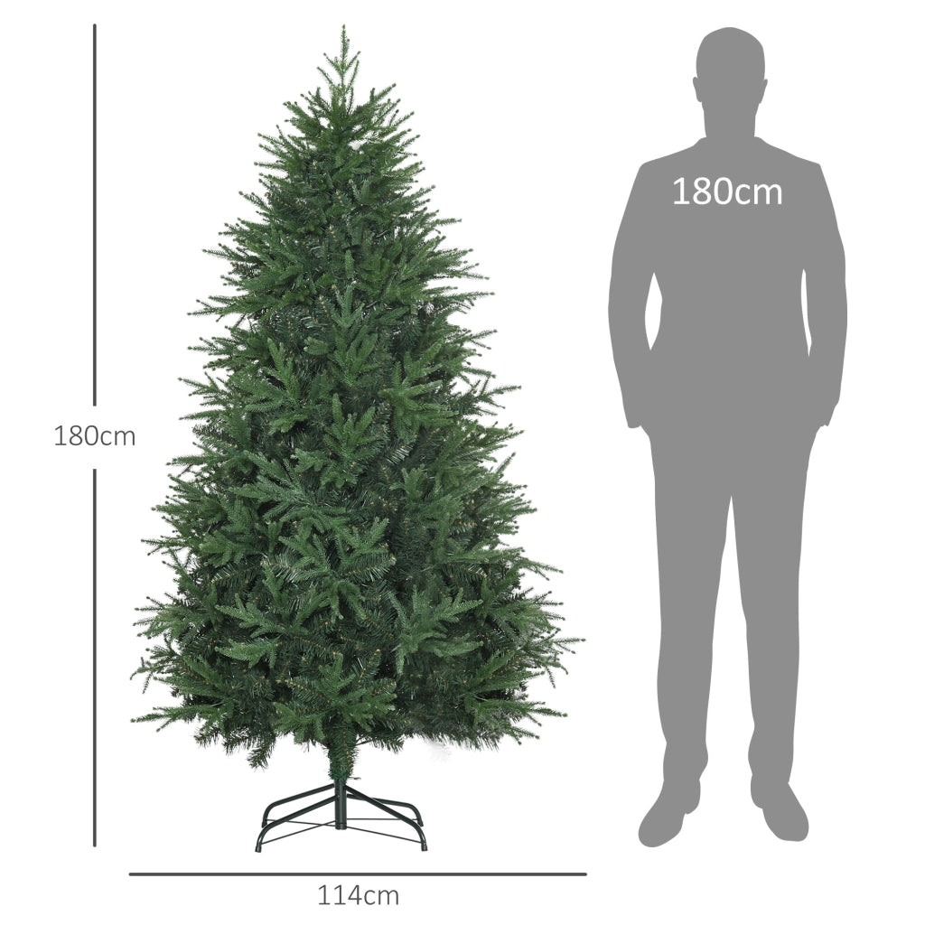 Albero di Natale artificiale, abete, aspetto realistico, montaggio rapido, plastica, verde, 114 x 114 x 180 cm