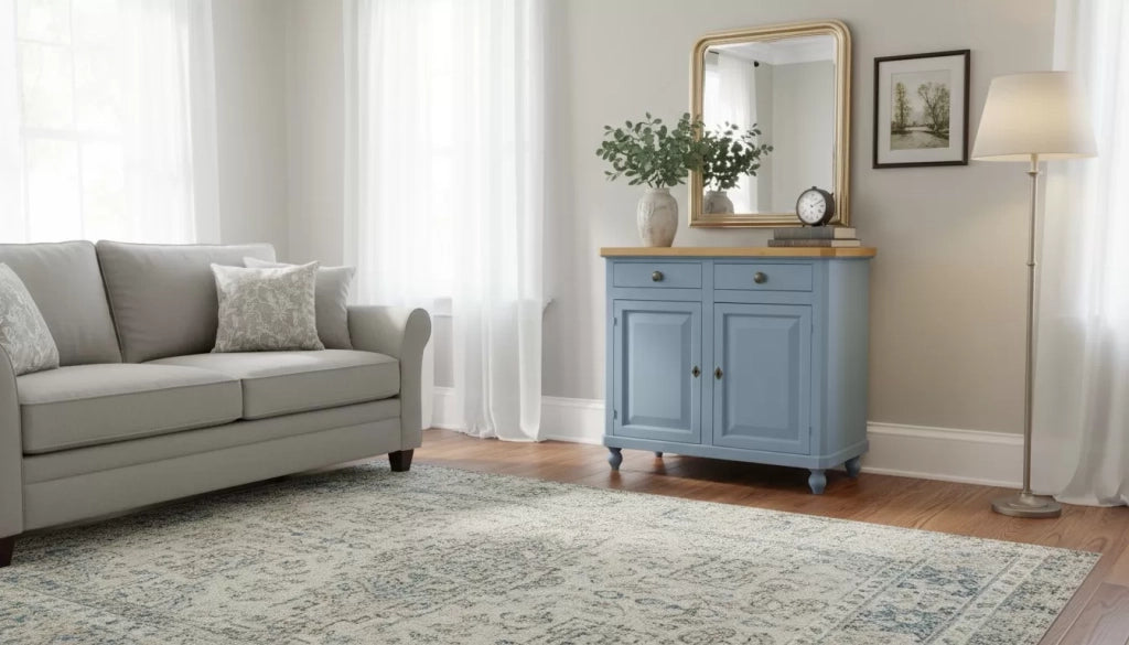 Credenza carta da zucchero shabby 2 porte 2 cassetti 104x43x98 - Mobili 2G