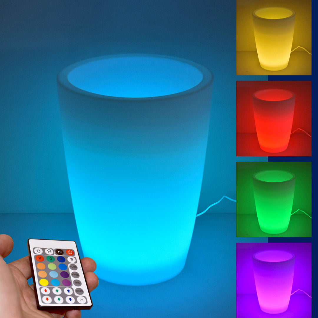 Vaso Luminoso da Giardino a LED Ø40 cm in Resina 5W Cypress Multicolore