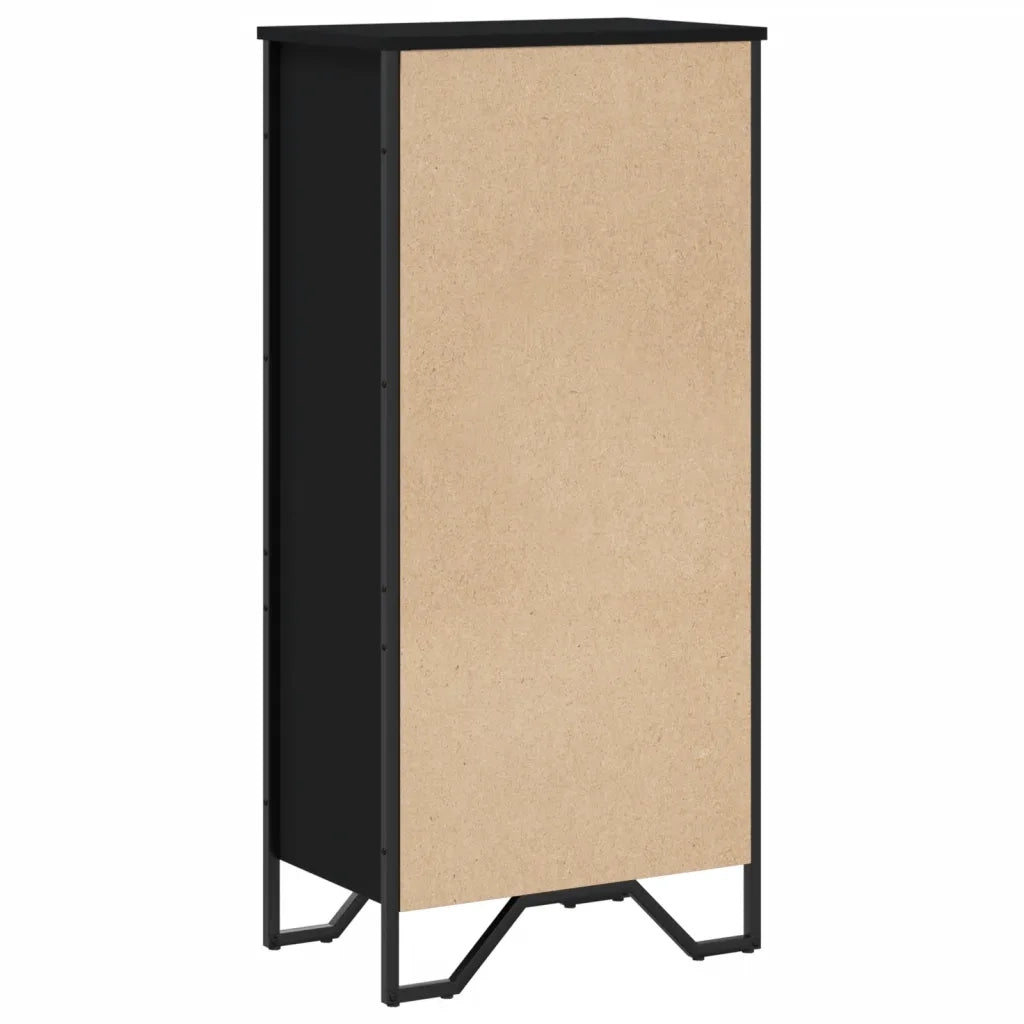 Libreria-Scaffale per Libri-Mobile di Stoccaggio Nera 50x31x106 cm in Legno Multistrato