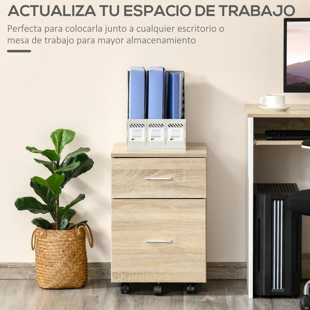 Scrivania con cassetti ¨C zephmum ¨C rovere 39.5x39x58.5 cm