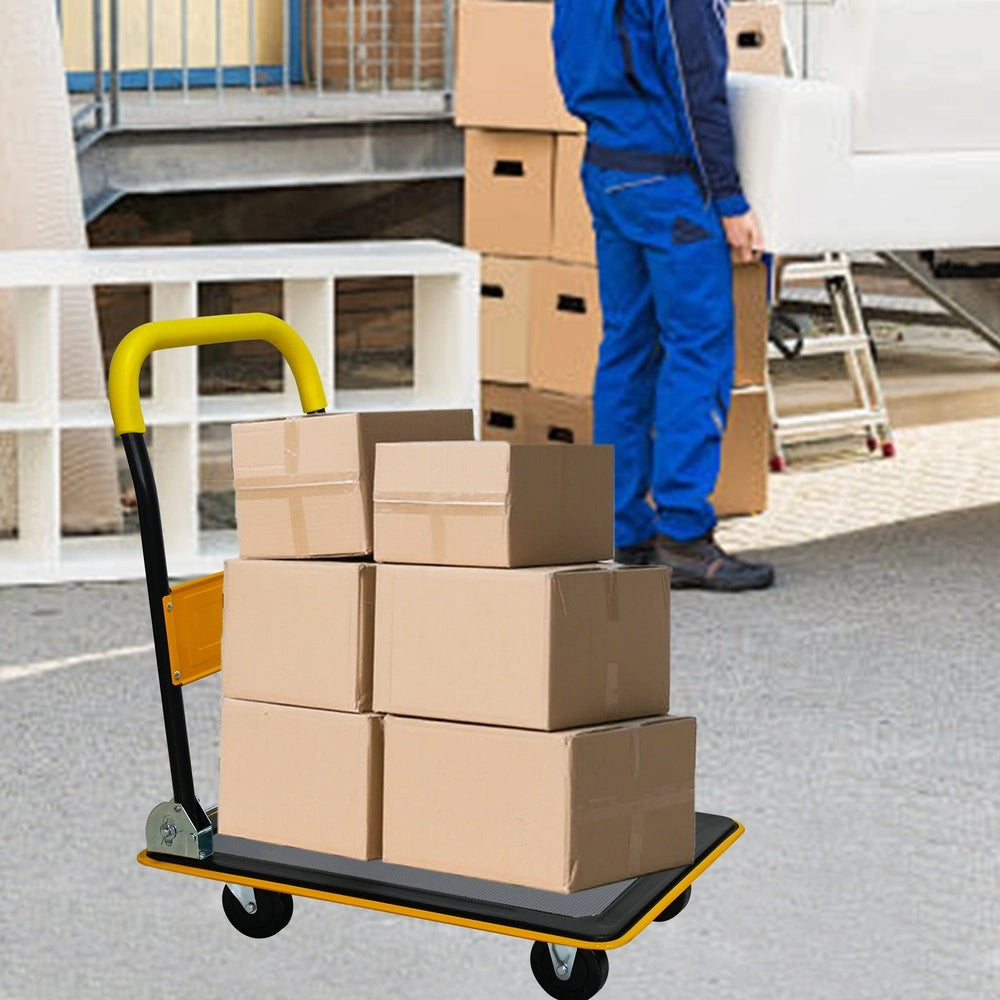 Carrello Piattaforma Pieghevole ¨C MINIMAL ¨C 150 kg, Ruote 360¡ã, Giallo